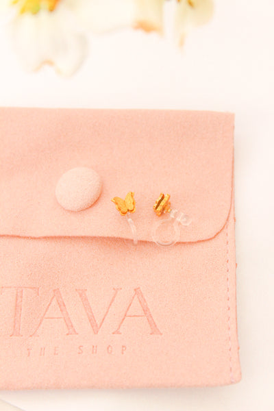 Vanessa - Gold Clip-On Studs