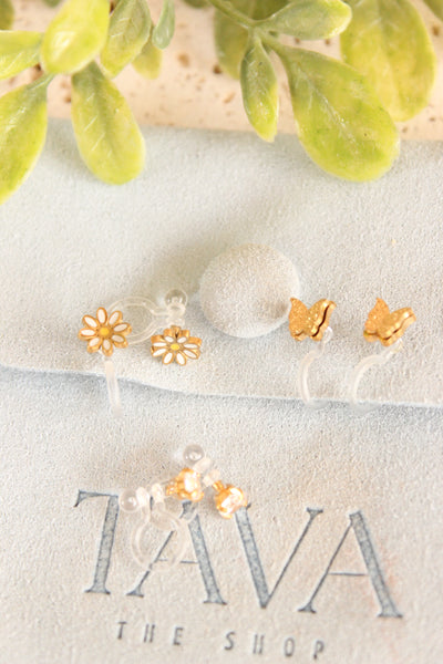 Vanessa - Gold Clip-On Studs