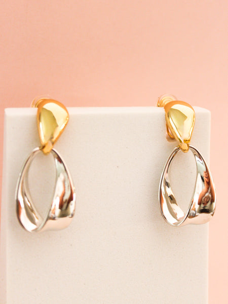 Jules: Gold & Silver Clip-On Earring