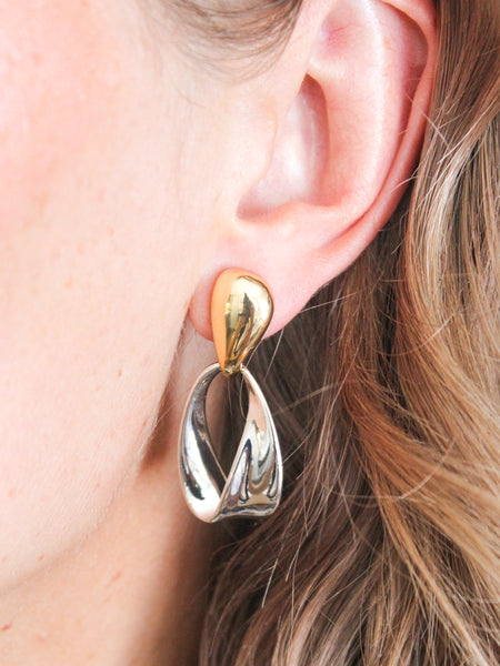 Jules: Gold & Silver Clip-On Earring