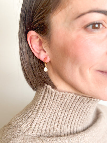 Navy: Gold Clip-On Earring