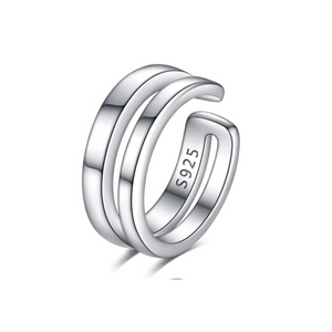 Silver Double Band Ear Cuff