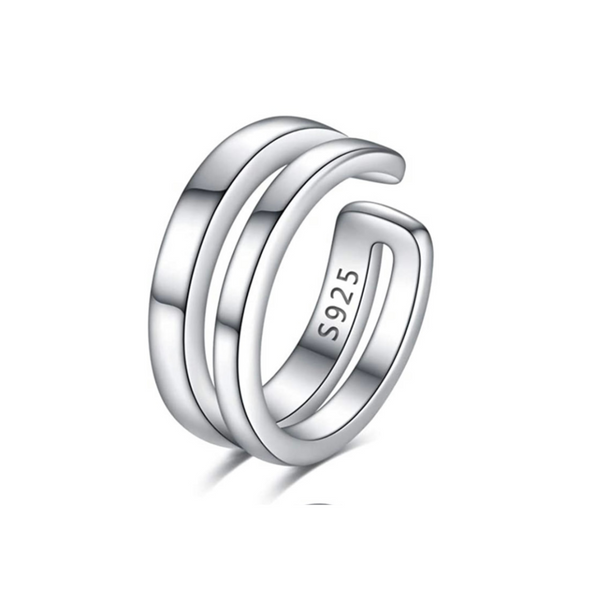 Silver Double Band Ear Cuff