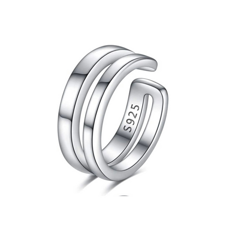 Silver Double Band Ear Cuff