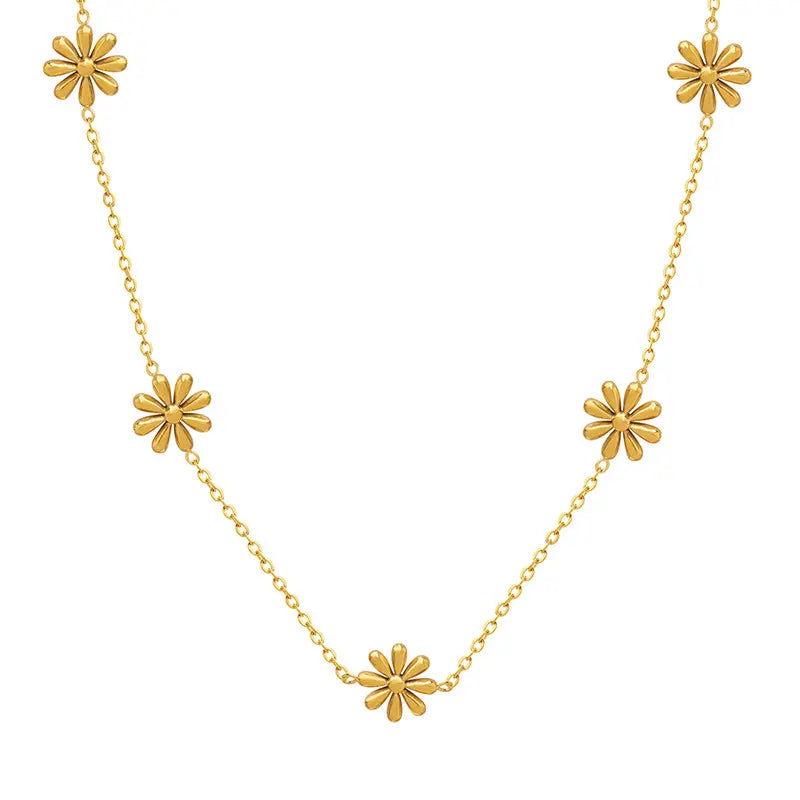 Daisy Flower - Gold Necklace