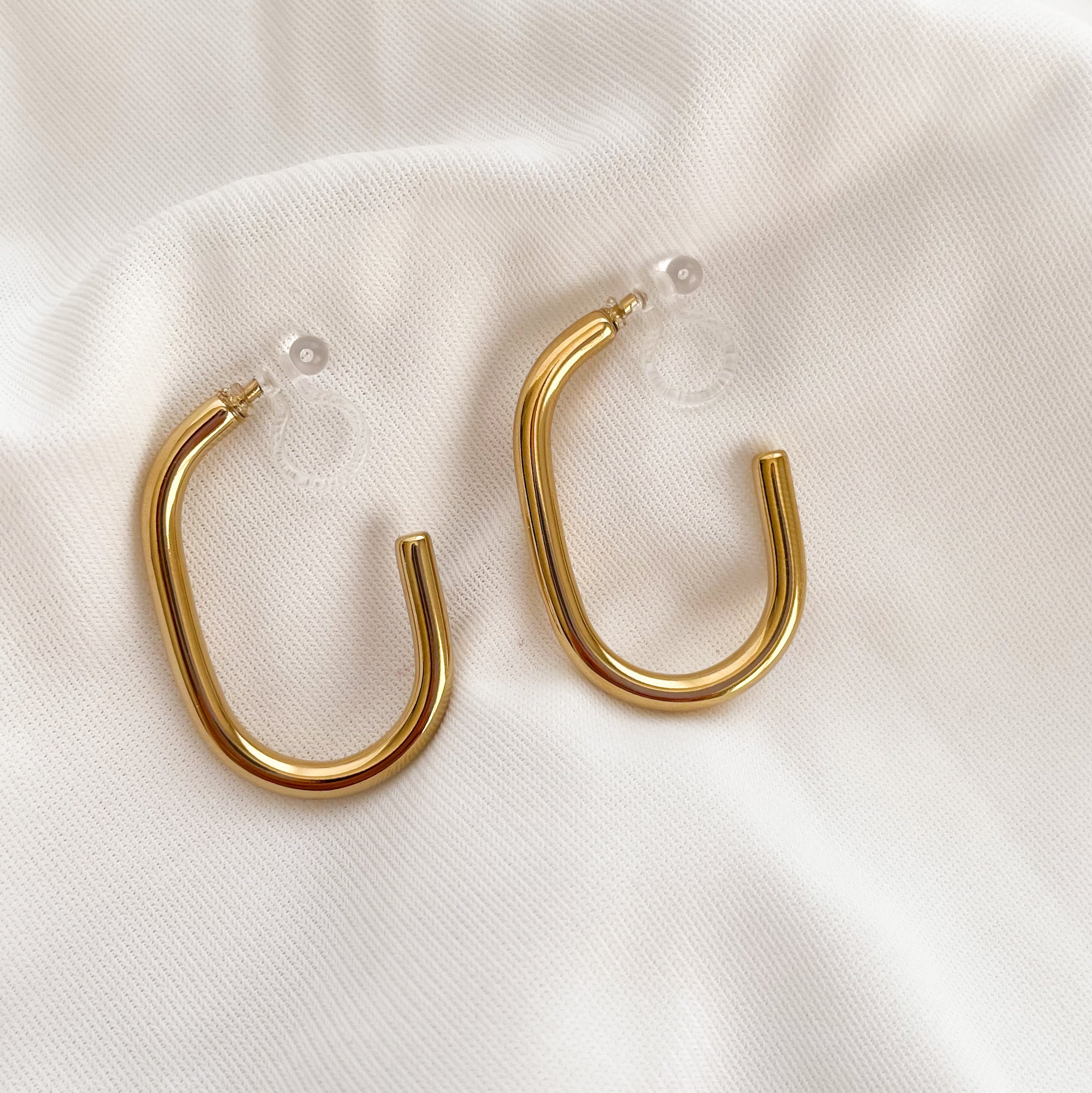 Gold 20MM Clip On Hoop Earrings