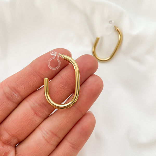 Lottie - Gold Clip-On Earrings