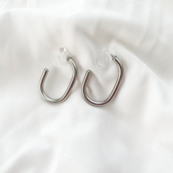 Charlotte - Silver Clip-On Earrings