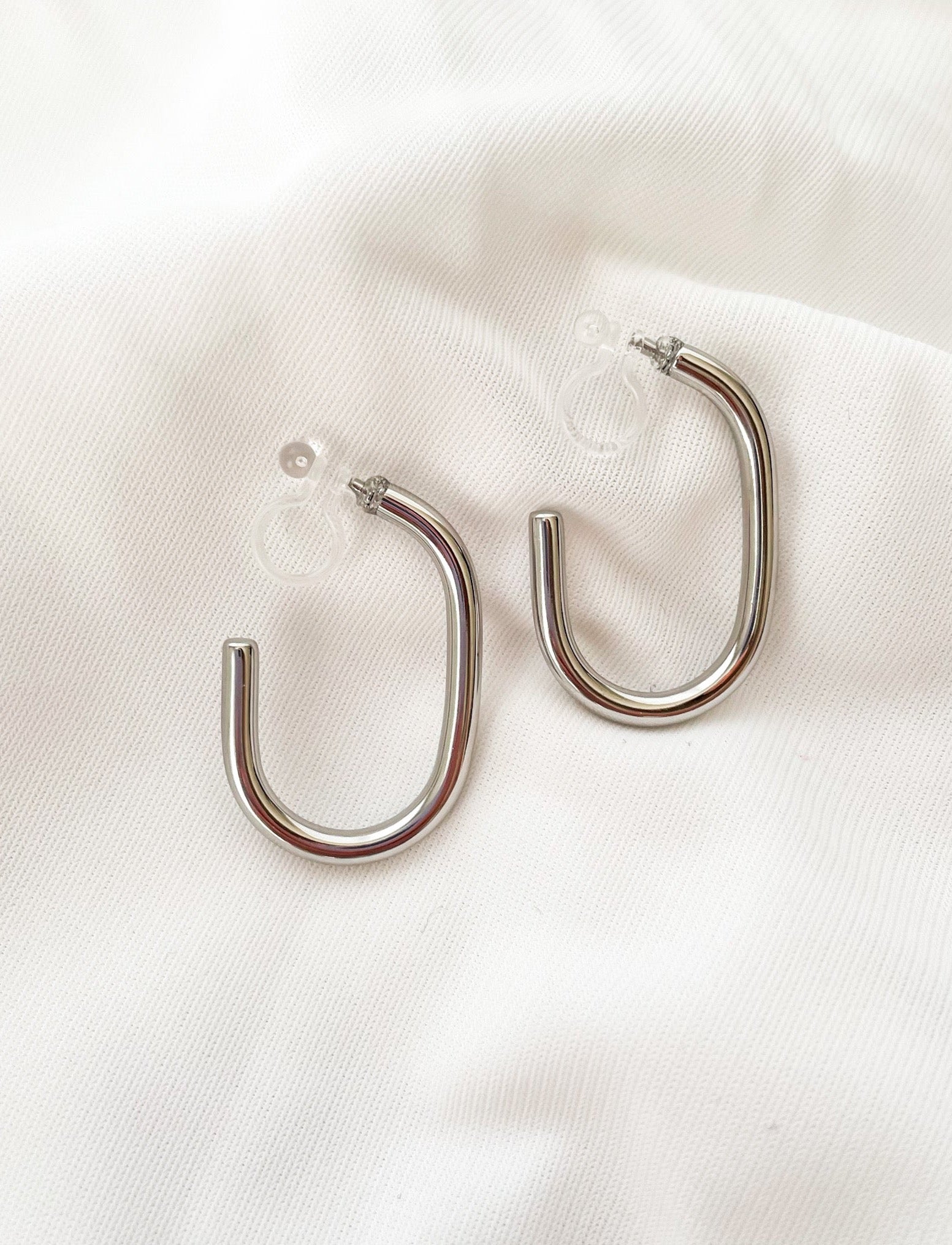 Charlotte - Silver Clip-On Earrings