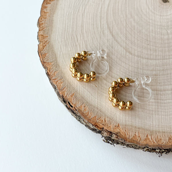Hope: 10mm Gold Clip-On Earrings