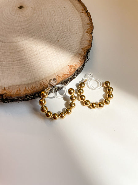 Becca: 18MM Gold Clip-On Earrings