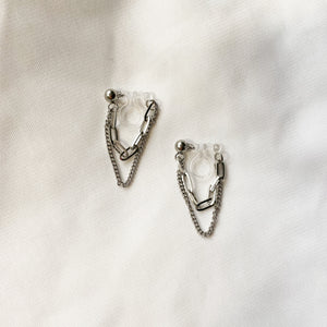 Nina - Silver Clip-On Earrings