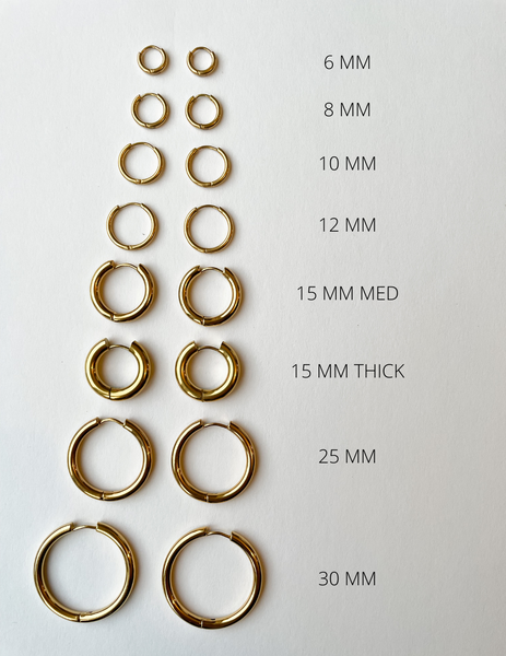 Stainless Steel Huggies - 9 sizes