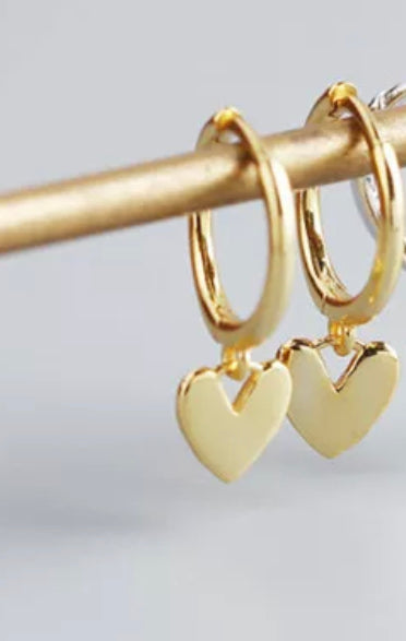 9mm Heart Charm Huggie