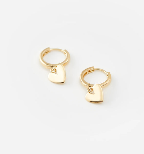 9mm Heart Charm Huggie