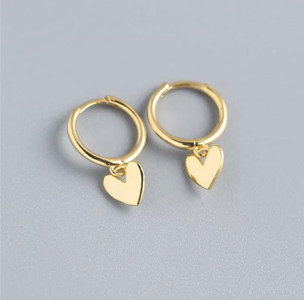 9mm Heart Charm Huggie