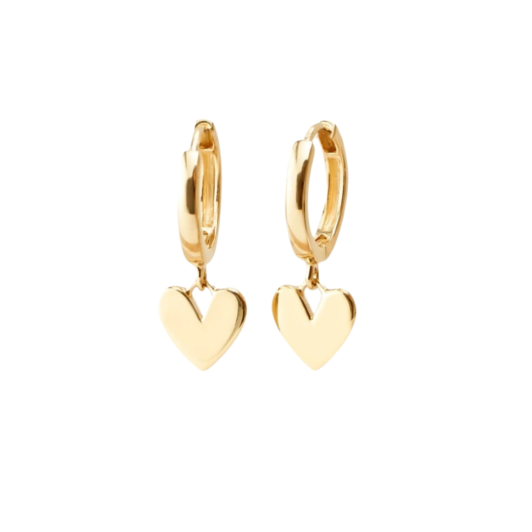 9mm Heart Charm Huggie
