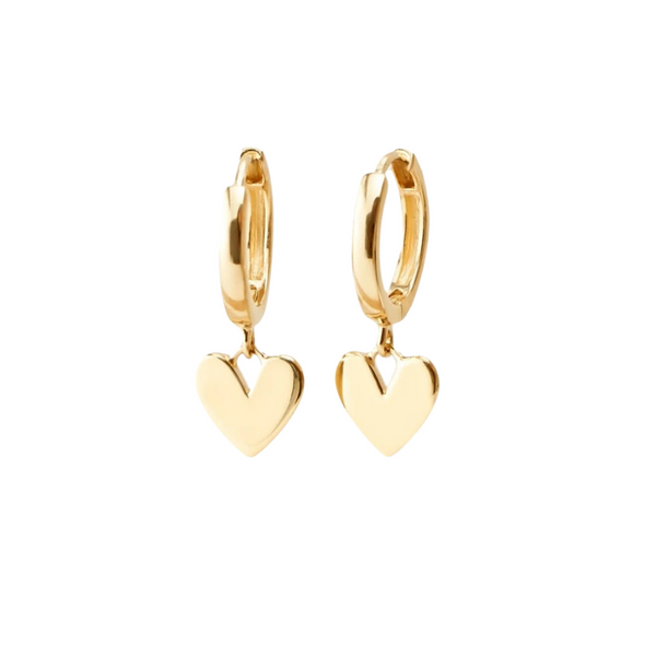 9mm Heart Charm Huggie