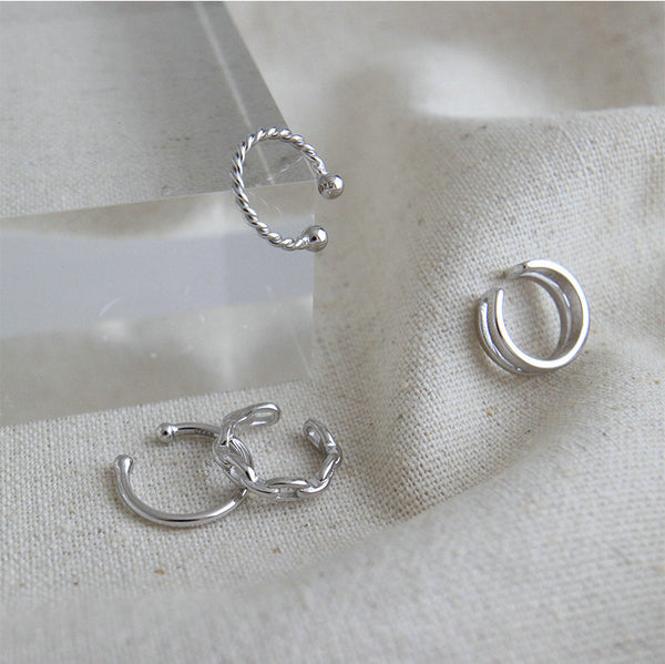 Silver Classic Hoop Ear Cuff